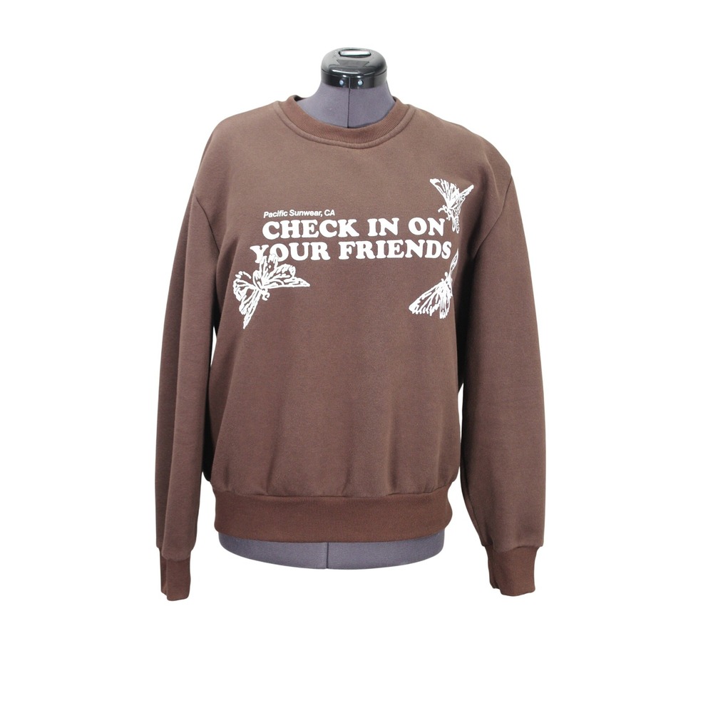 PacSun Friends Print Sweatshirt Unisex L Retro Crew Neck Pullover Fleece Top